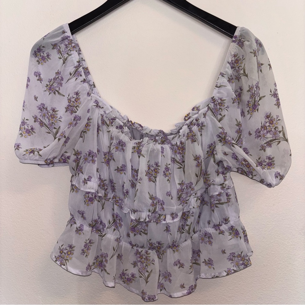 Lumiere Lavender Floral Blouse